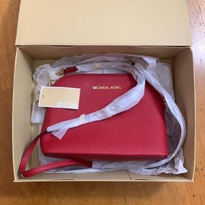Brand New in Box Michael Kors Cindy Satchel Red Leather